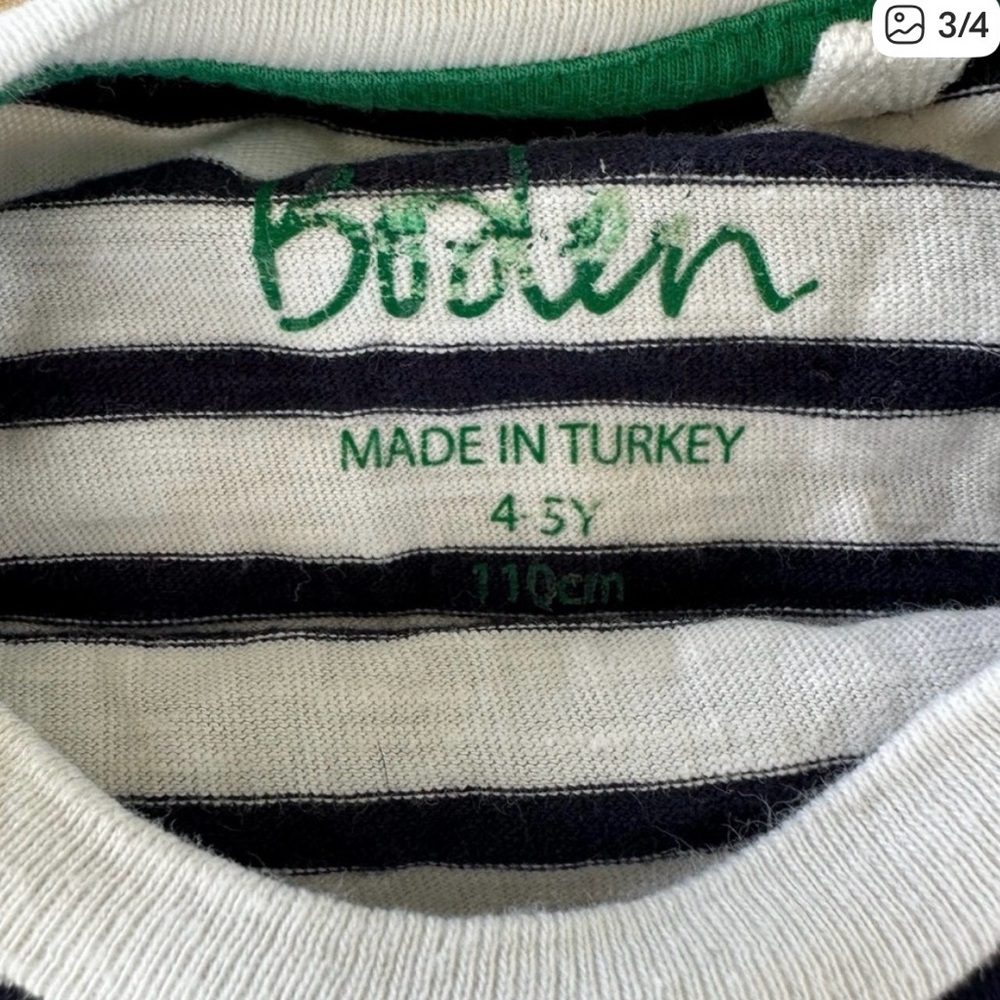 Mini Boden Striped Holiday Reindeer Tee | 4-5Y - Picture 5 of 5